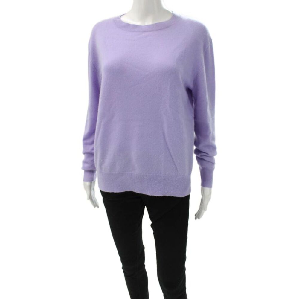 Kirna Zabete Unisex Purple Cashmere Pullover Crew Neck Size S